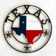 State Of Texas With Stars Metal Art Rope Style Trim