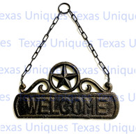 Welcome Wall Plaque With Star on Chain