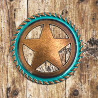 Star Cabinet Knob Copper Finish With Turquoise