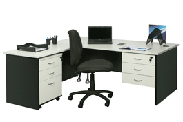 YS Design White & Ironstone Desk Package
