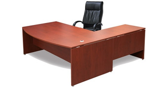 DDK Silhouette Bow Front Desk & Return 1800x900