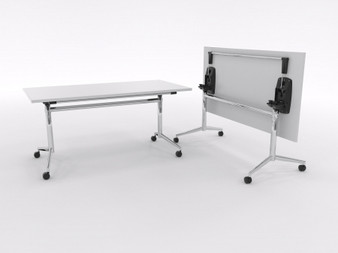 Uni Flip Table 1500mm long x 750mm wide - chrome frame