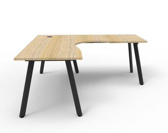 Eternity Corner Workstation - New Oak & Black