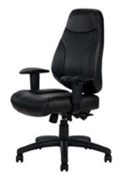 Preston High Back Managerial Chair - With Height Adjustable Arms - Black PU