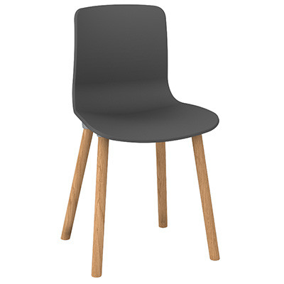 Dal Acti Wooden 4 Leg Chair Charcoal