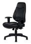 Preston High Back Managerial Chair - With Height Adjustable Arms - Black PU