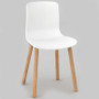 Dal Acti Wooden 4 Leg Chair White