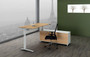 Potenza Height Adjustable Executive Sit Stand Desk With Cabinet Return