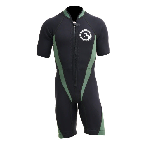 B.I  Iron Short Sleeve Wetsuit Green & Black (700-26)