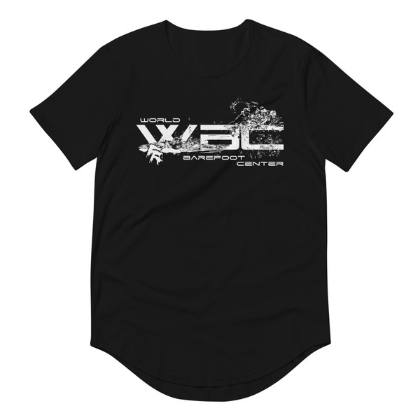 Mens Curved Hem Splash Tee (Black)