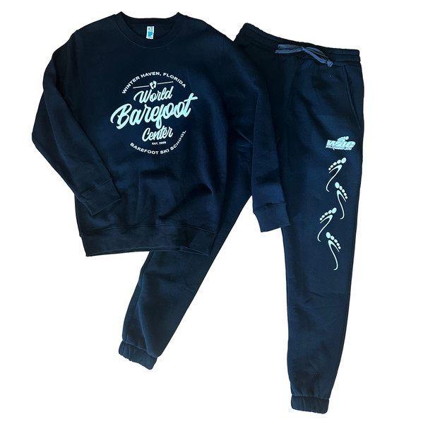 Black Fleece Jogger Sweatpants & Sweatshirt Bundle