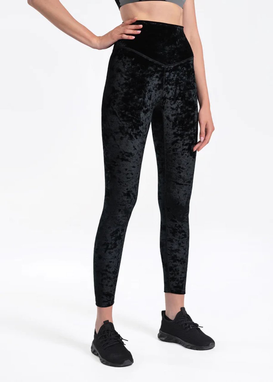 Lole Burst Velvet Ankle Leggings - Black