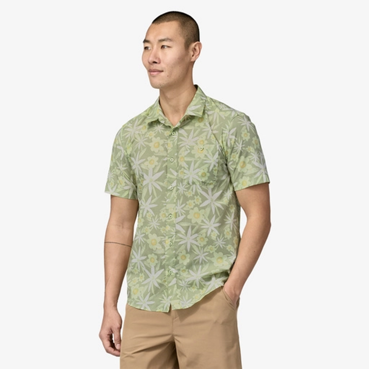 Man Article Shirt Cotton Light Thin Breathable Fast Hawaiian