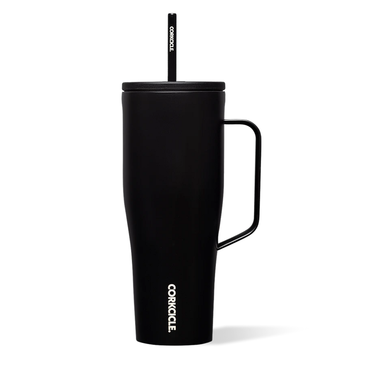 Choice 30 oz. Stainless Steel Malt Cup with Black Plastic Handle