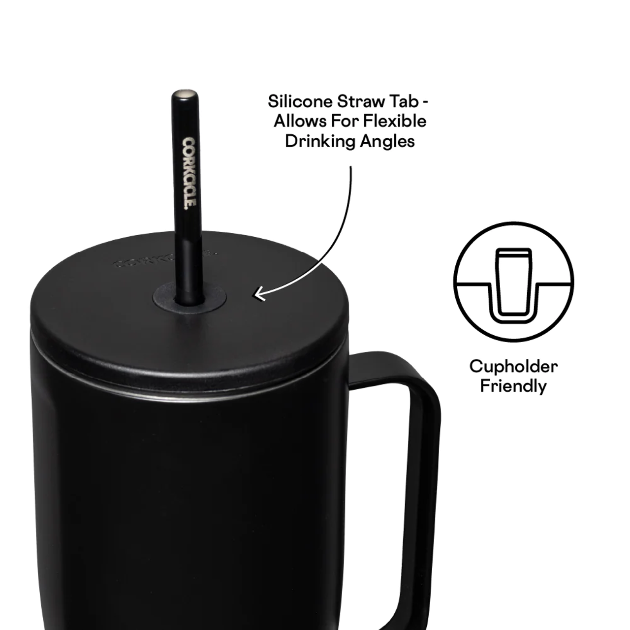 Choice 30 oz. Stainless Steel Malt Cup with Black Plastic Handle