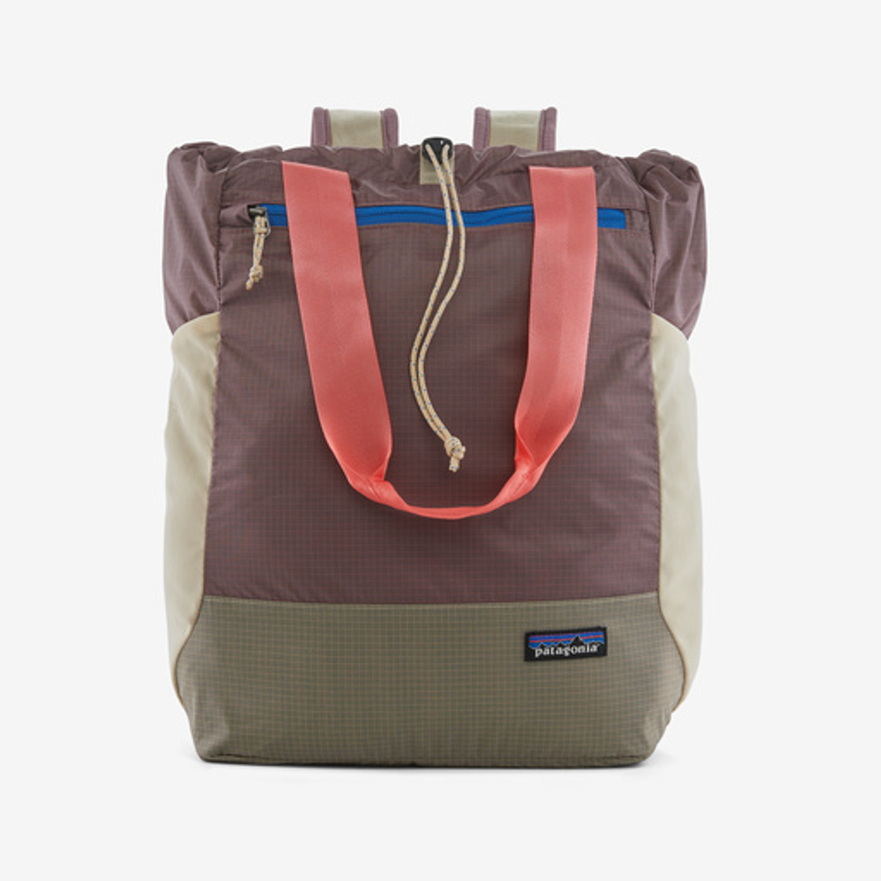 S tan nylon tote bag