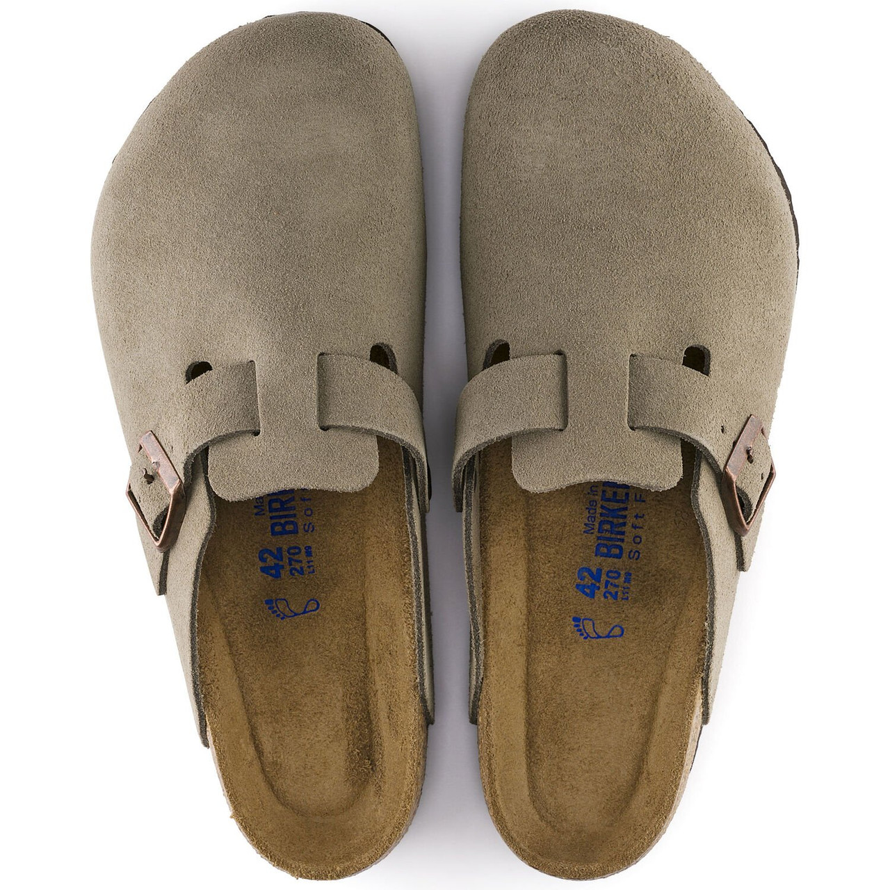 靴 Birkenstock Boston Taupe Suede Birkenstock - Boston Soft Footbed - Taupe Suede Leather