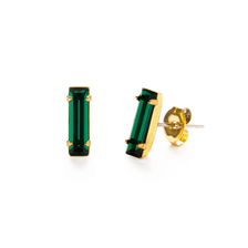 Baguette Stud Earring - Emerald Baguette Stud Earring - Emerald