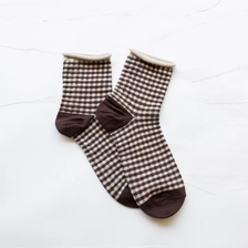 Picnic Mid Crew Socks - Oatmeal Brown