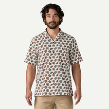 Men's Tidal Threads Camp Shirt - Oh Coral: Wool White