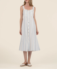 Midi Slip Dress - Blue Cream Midi Slip Dress - Blue Cream