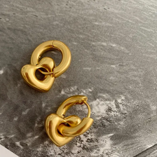 Dabria Heart Hoop Earrings - Gold Dabria Heart Hoop Earrings - Gold