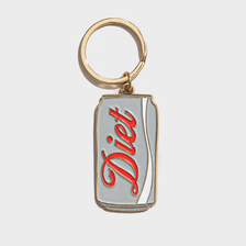 Diet Coke Enamel Keychain - Grey