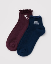 Lettuce Edge Sock Set - Mahogany/Navy