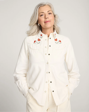 Embroidered Western Shirt - Ecru