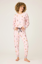Feline Spooky PJ Set - Ballet Pink
