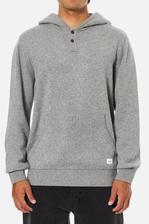 Hayes Hooded Henley Sweater - Heather Grey