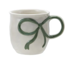 Stoneware Mug With Bow Handle - Green