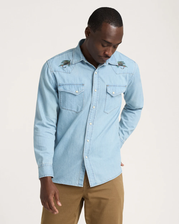 Gambler Denim Shirt - Salmon