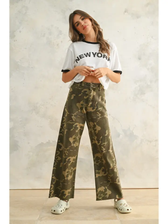 Camouflage Print Stretch Pants - Camo