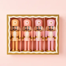 Nutcracker Ornament Set Of 4 - Pink