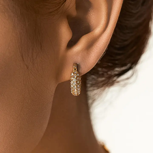 Joleen Cubic Zirconia Hoops - Gold Joleen Cubic Zirconia Hoops - Gold