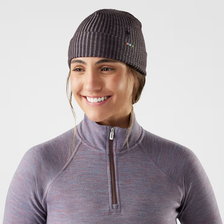 Thermal Merino Rib Beanie - Mink Chalk Violet Heather