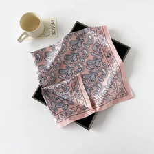 Paisley Satin Square Scarf - Pink