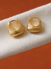 Prisme Textured Hoops - Gold