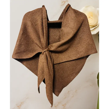 Cashmere Blend Knit Triangle - Caramel