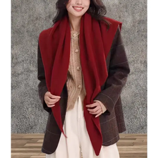 Cashmere Blend Knit Triangle - Wine