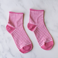 Picnic Mid Crew Socks - Pink