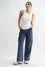 Essential Micro Ribbed Tank - White