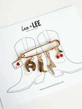 Lucky Rider Charm Pin - Gold