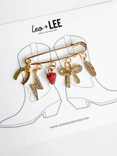 Wanderlust Charm Pin - Gold