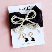 Black Lace/Charm Set - Gold