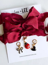 Burgundy Lace/Charm Set - Gold