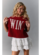 Win Short Sleeve Sweater - Red