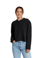Women's Ridge Path Waffle Henley - Black