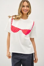 Teeny Bikini Tee - White Red